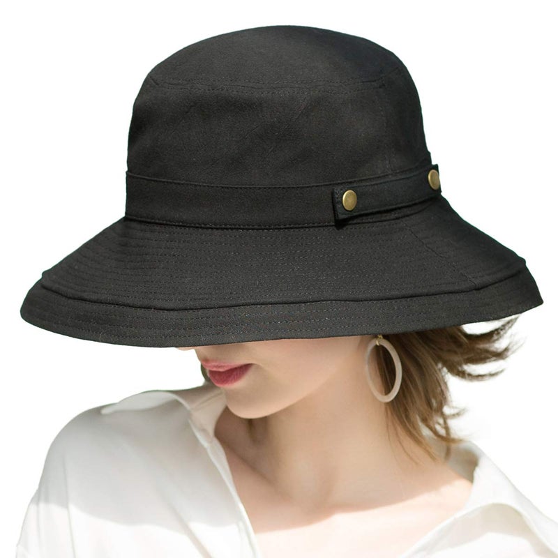 SOMALER Womens Cotton Wide Brim Sun Hats UPF51+ UV Packable Beach Hat Summer Bucket Cap for Travel - Image 1